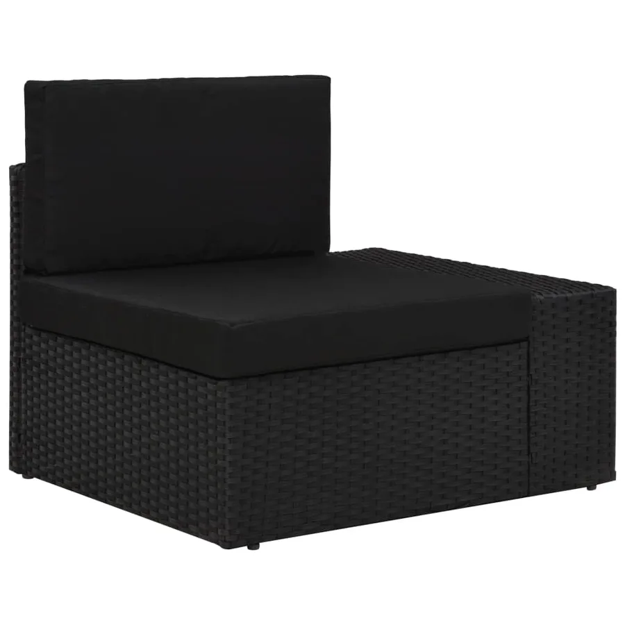 Salon de jardin 5 pcs Résine tressée Noir - 5