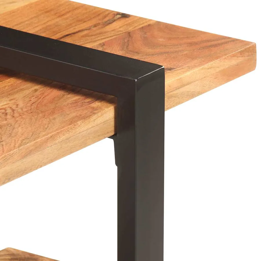 Meuble TV 130x40x40 cm Bois d'acacia solide - 4