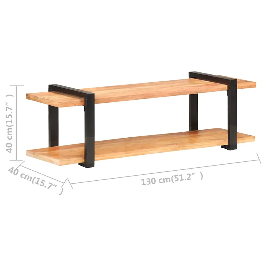 Meuble TV 130x40x40 cm Bois d'acacia solide - 6