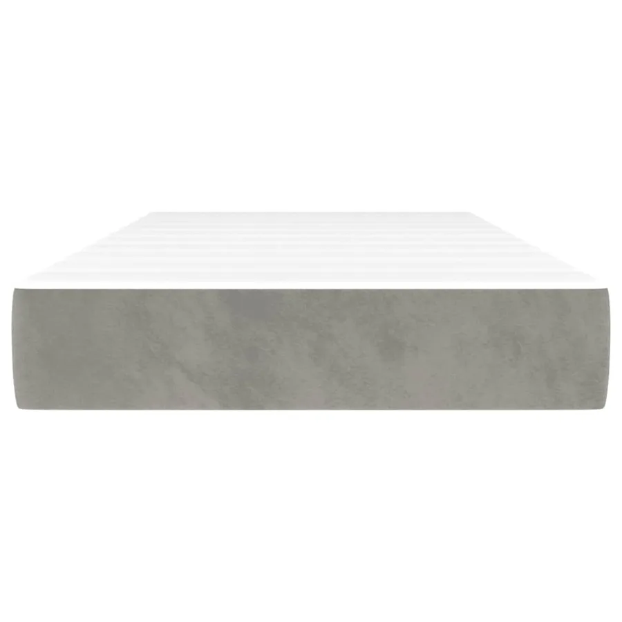 Matelas de lit à ressorts ensachés fermeté moyenne Gris clair 90x200x20 cm - 3