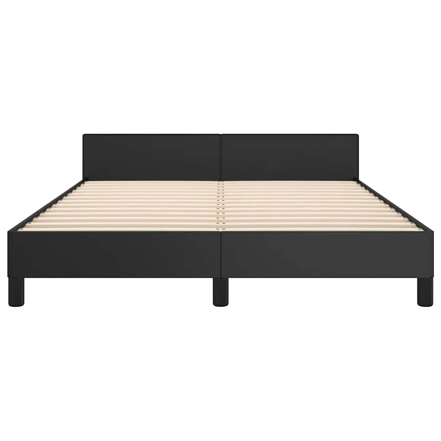 Cadre de lit avec tête de lit sans matelas noir 140x200 cm - 5
