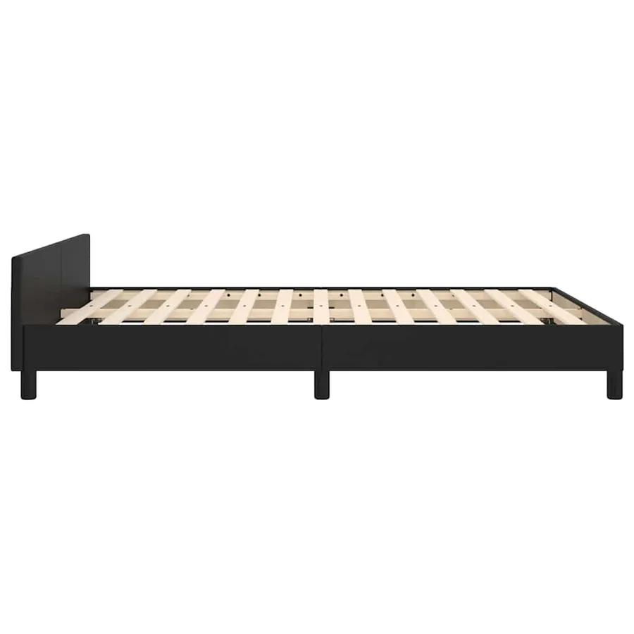 Cadre de lit avec tête de lit sans matelas noir 140x200 cm - 6