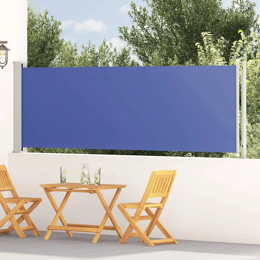 Auvent latéral rétractable de patio 117x600 cm Bleu