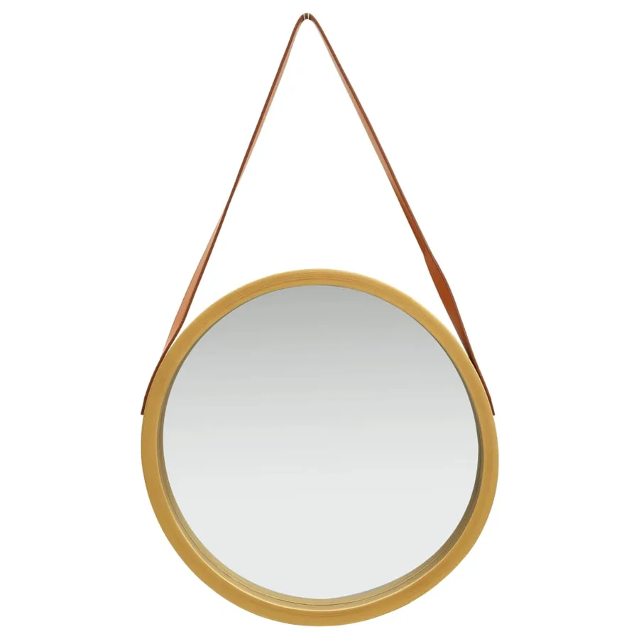 Miroir mural avec sangle 50 cm Doré - 2
