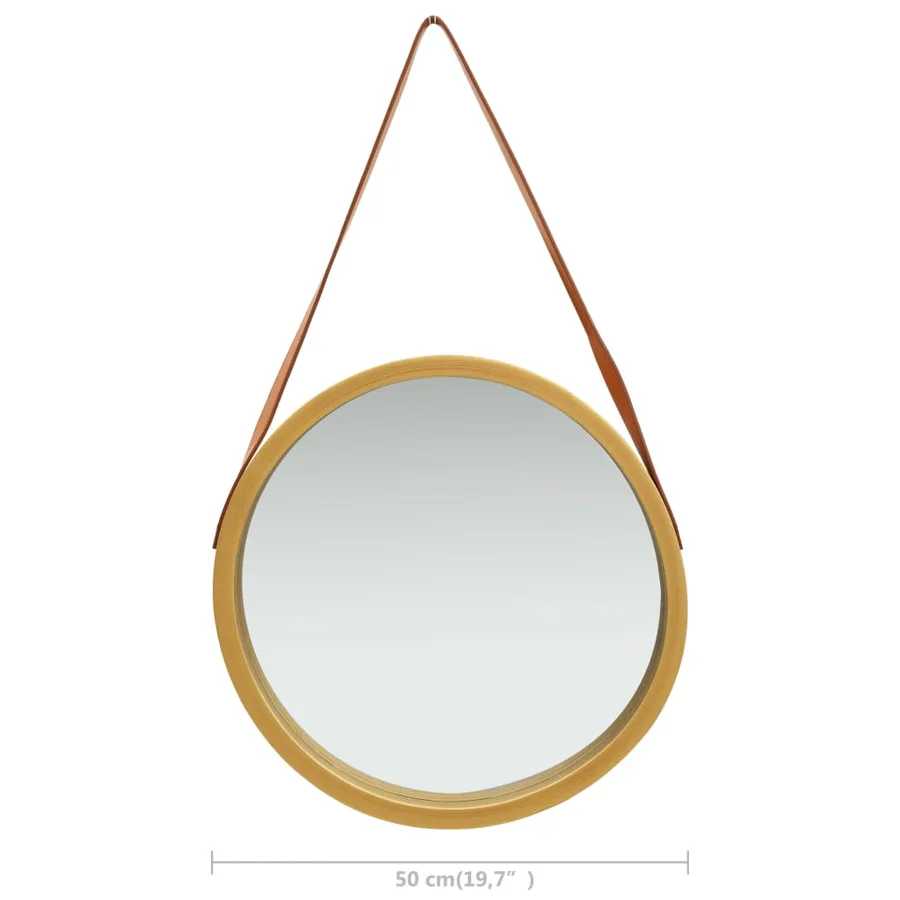 Miroir mural avec sangle 50 cm Doré - 6