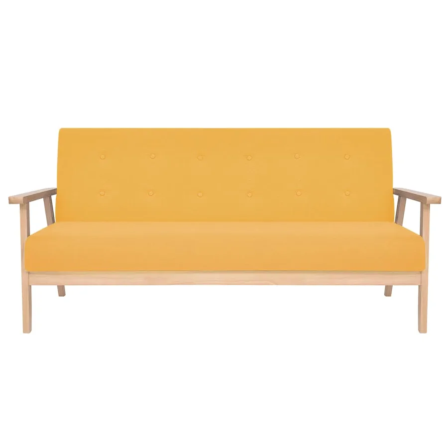 Ensemble de canapé 3 pcs Tissu jaune - 3