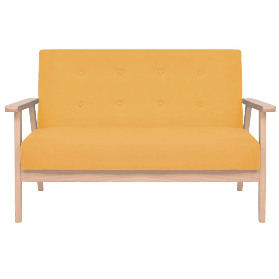 Ensemble de canapé 3 pcs Tissu jaune - 5