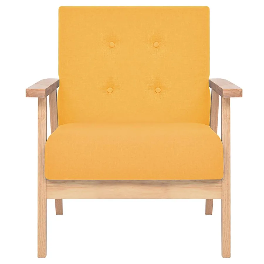 Ensemble de canapé 3 pcs Tissu jaune - 7
