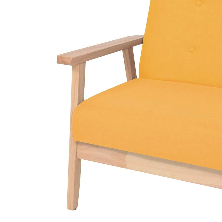 Ensemble de canapé 3 pcs Tissu jaune - 8