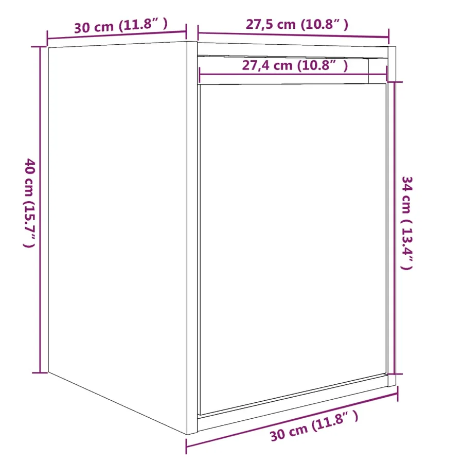 Armoires murales 2 pcs Blanc 30x30x40 cm Bois de pin massif - 10