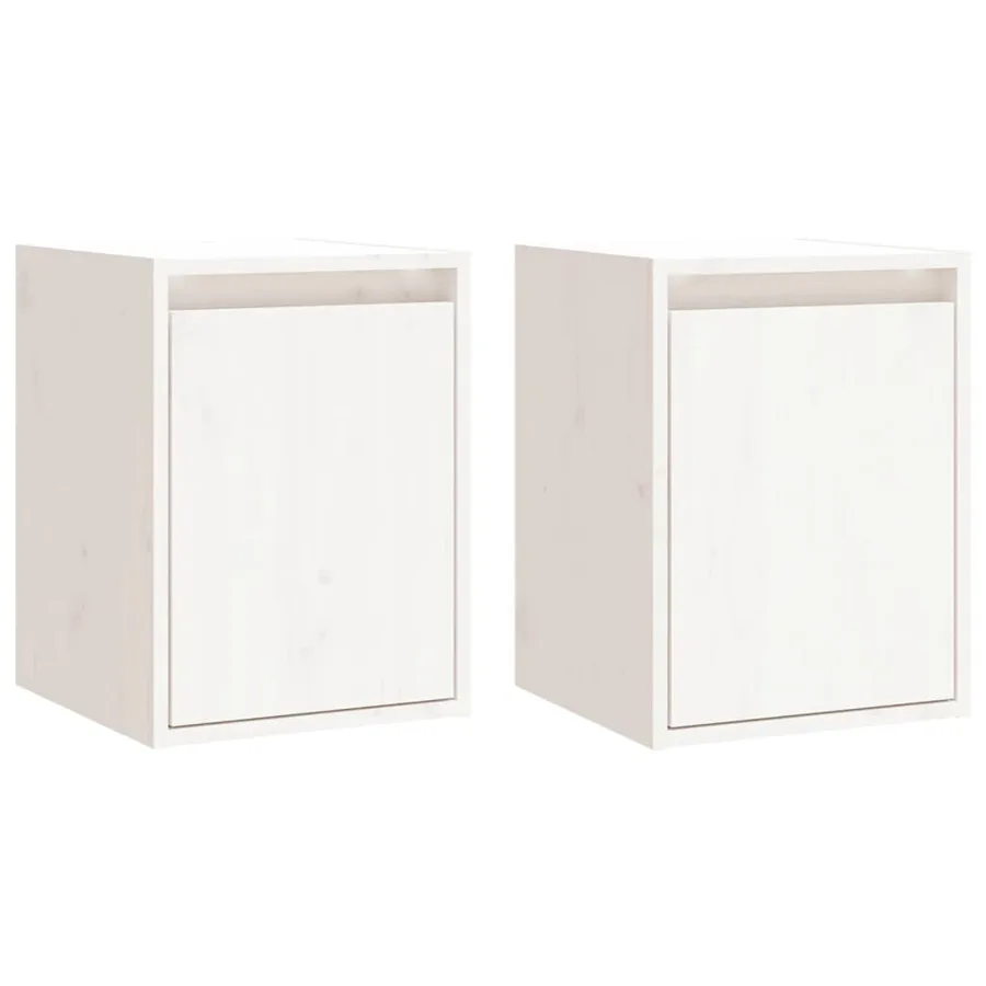 Armoires murales 2 pcs Blanc 30x30x40 cm Bois de pin massif - 2