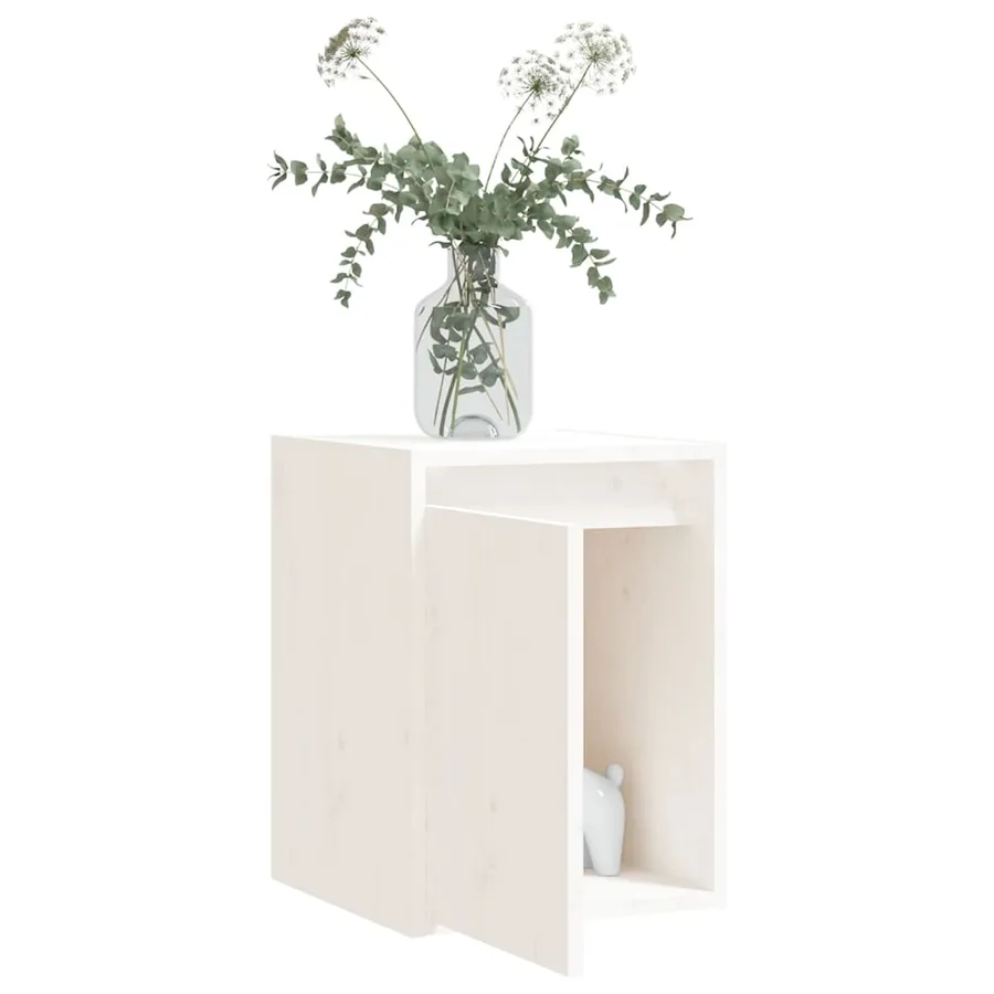 Armoires murales 2 pcs Blanc 30x30x40 cm Bois de pin massif - 7