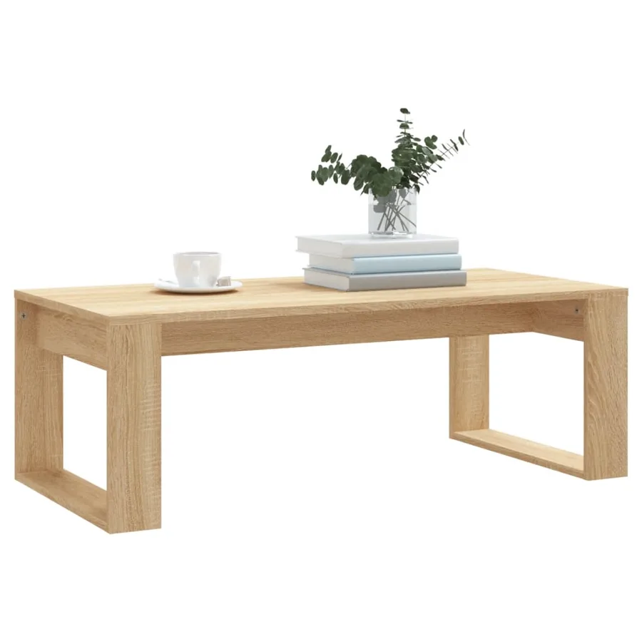 Table basse chêne sonoma 102x50x35 cm bois d'ingénierie - 3