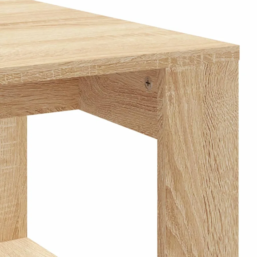 Table basse chêne sonoma 102x50x35 cm bois d'ingénierie - 7