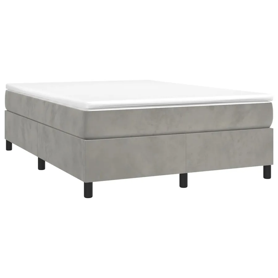 Sommier à lattes de lit et matelas Gris clair 140x190cm Velours - 3
