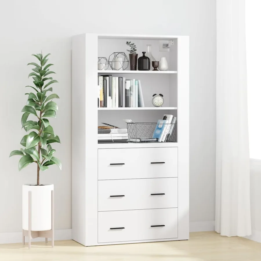 Buffet haut Blanc Bois d'ingénierie