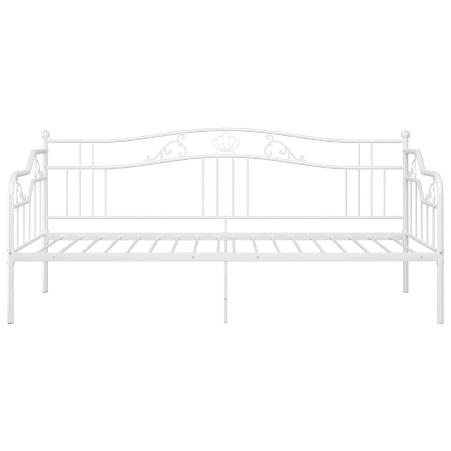 Cadre de canapé-lit sans matelas blanc métal 90x200 cm - 6