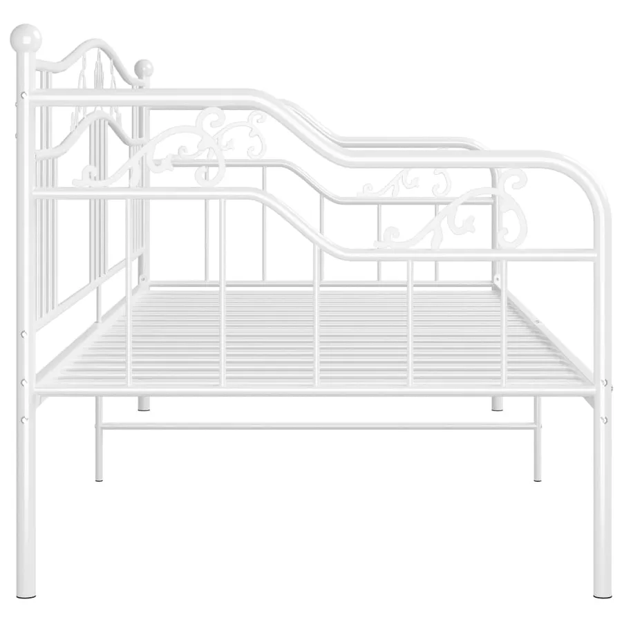 Cadre de canapé-lit sans matelas blanc métal 90x200 cm - 7