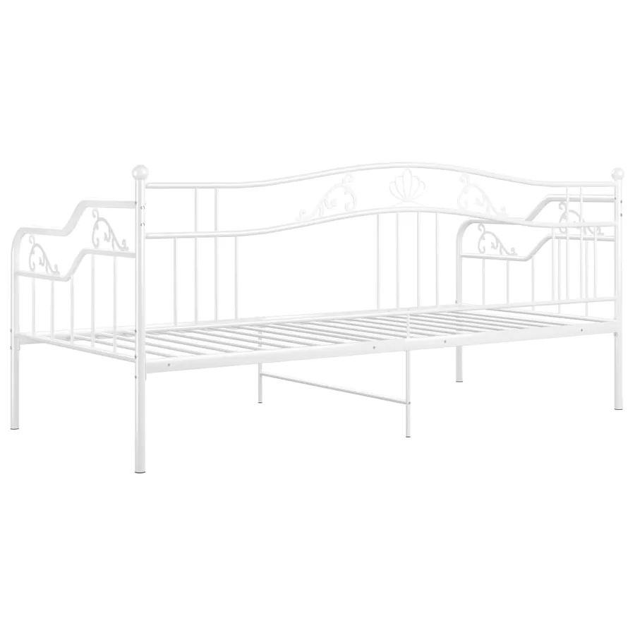 Cadre de canapé-lit sans matelas blanc métal 90x200 cm - 8