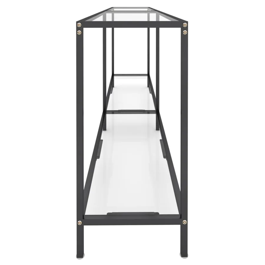 Table console Transparent 180x35x75,5 cm Verre trempé - 4