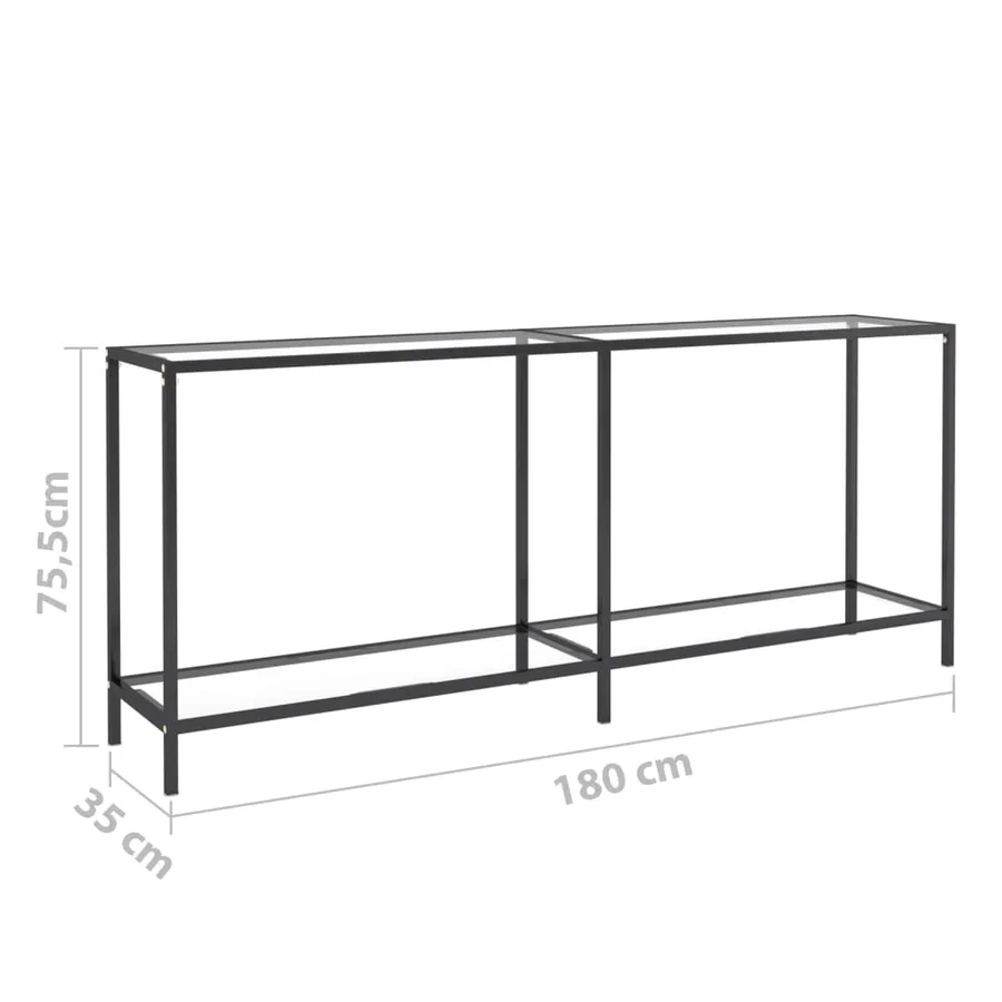 Table console Transparent 180x35x75,5 cm Verre trempé - 7