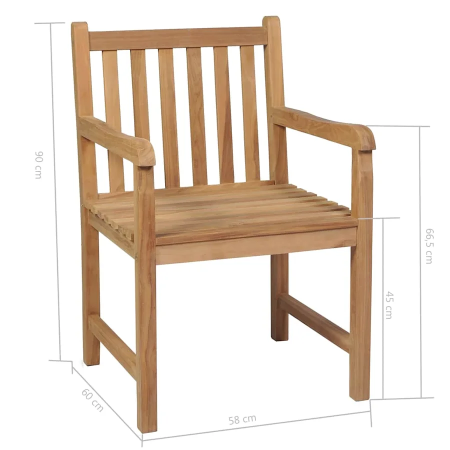 Ensemble à manger d'extérieur 5pcs Bois solide de teck - 9