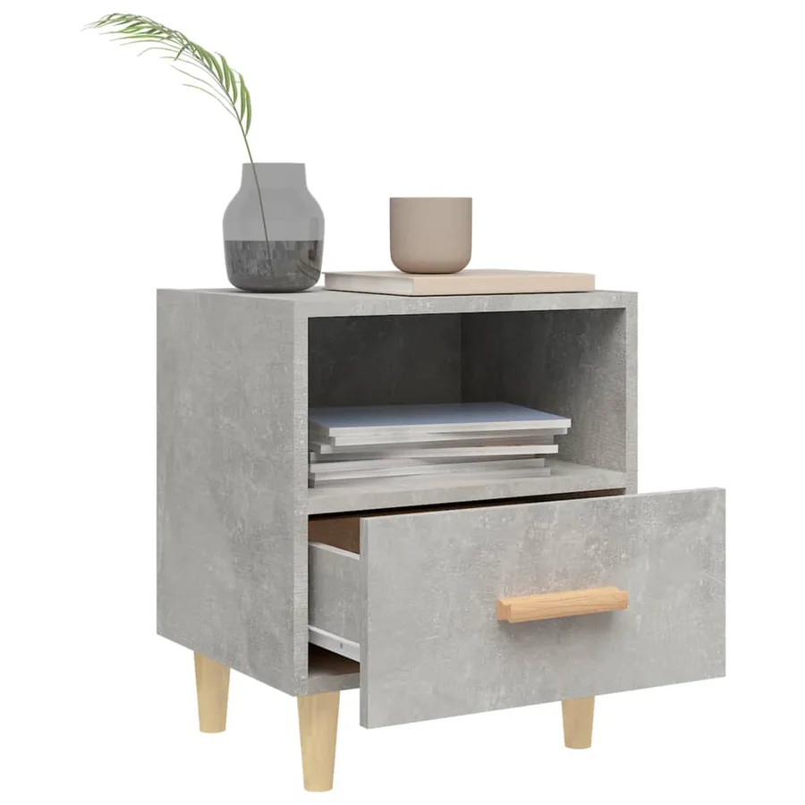 Table de chevet Gris béton 40x35x47 cm - 3