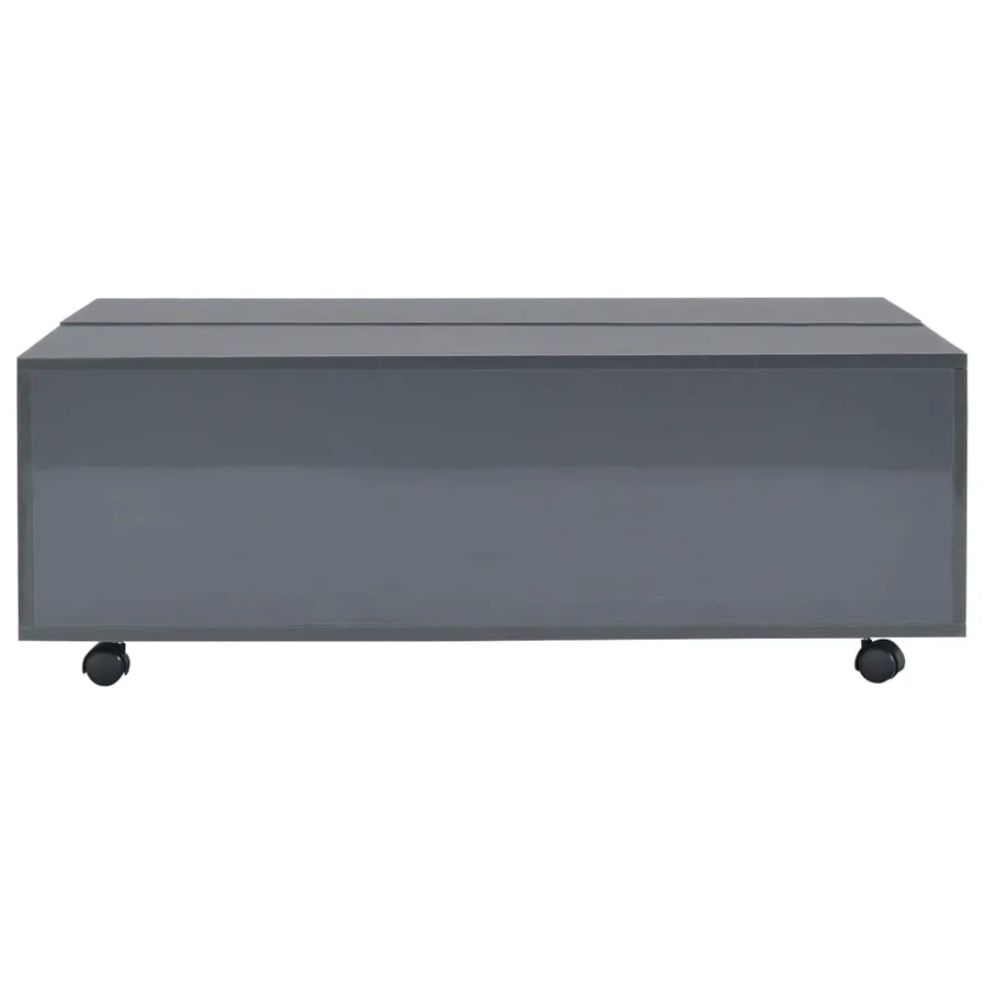 Table basse Gris brillant 100x100x35 cm - 5