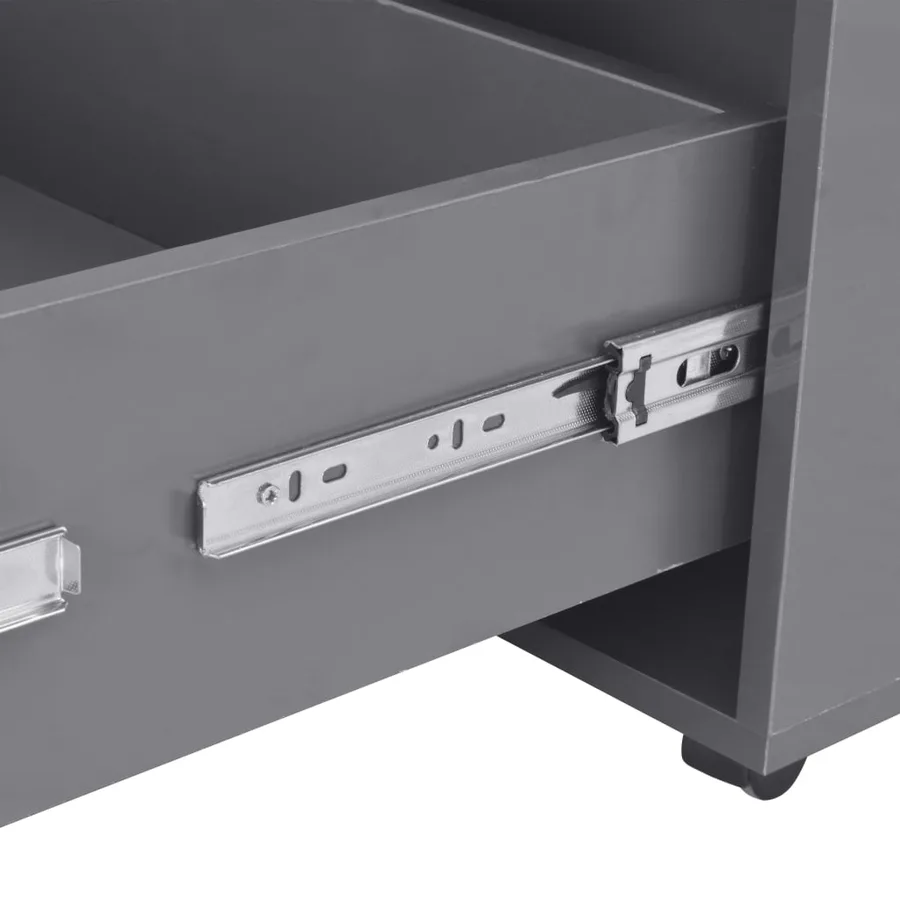 Table basse Gris brillant 100x100x35 cm - 6