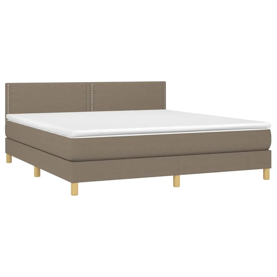 Sommier à lattes de lit avec matelas Taupe 180x200 cm Tissu - 3