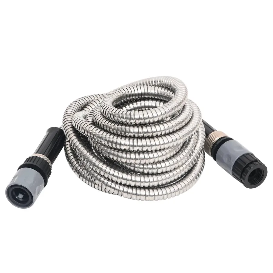 Tuyau d'arrosage buse de pulvérisation argenté 0,6" 30 m inox - 2