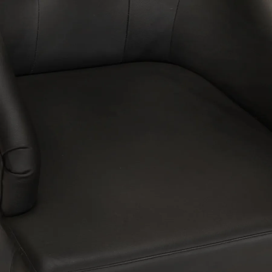 Chaises à manger lot de 2 noir cuir de chèvre véritable - 7