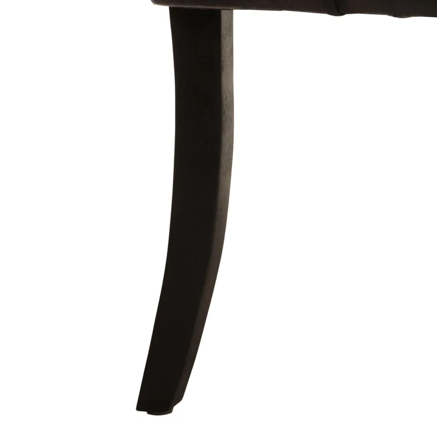 Chaises à manger lot de 2 noir cuir de chèvre véritable - 8