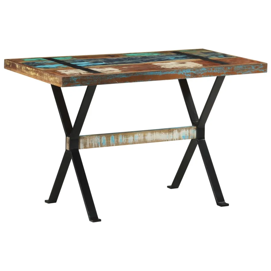 Table à manger 120x60x76 cm Bois de récupération massif - 11