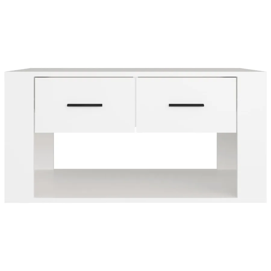 Table basse Blanc 80x50x40 cm Bois d'ingénierie - 6
