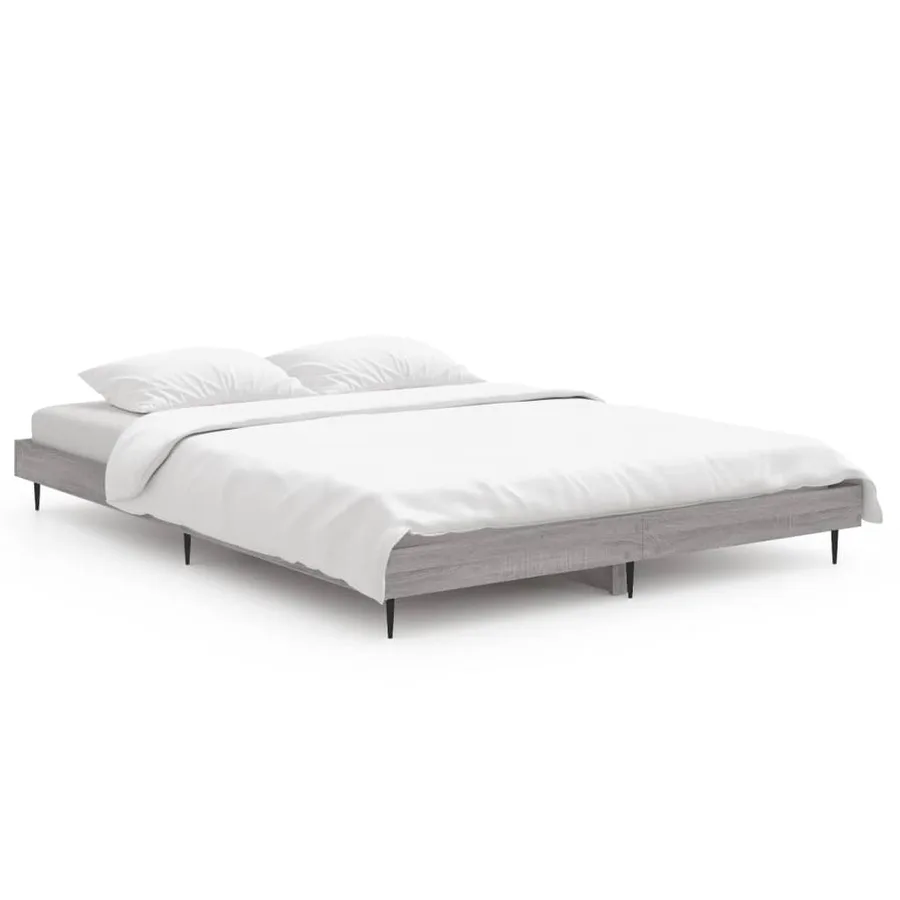 Cadre de lit sans matelas sonoma gris 140x190 cm - 2