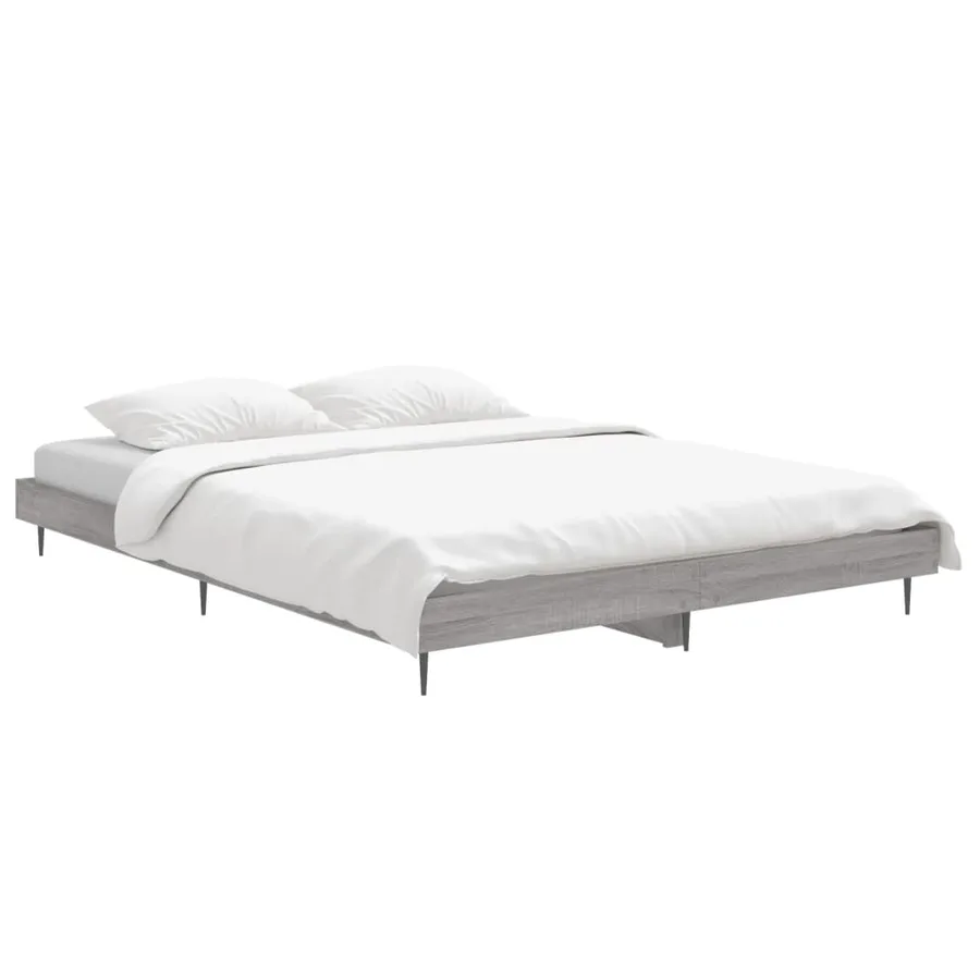 Cadre de lit sans matelas sonoma gris 140x190 cm - 3