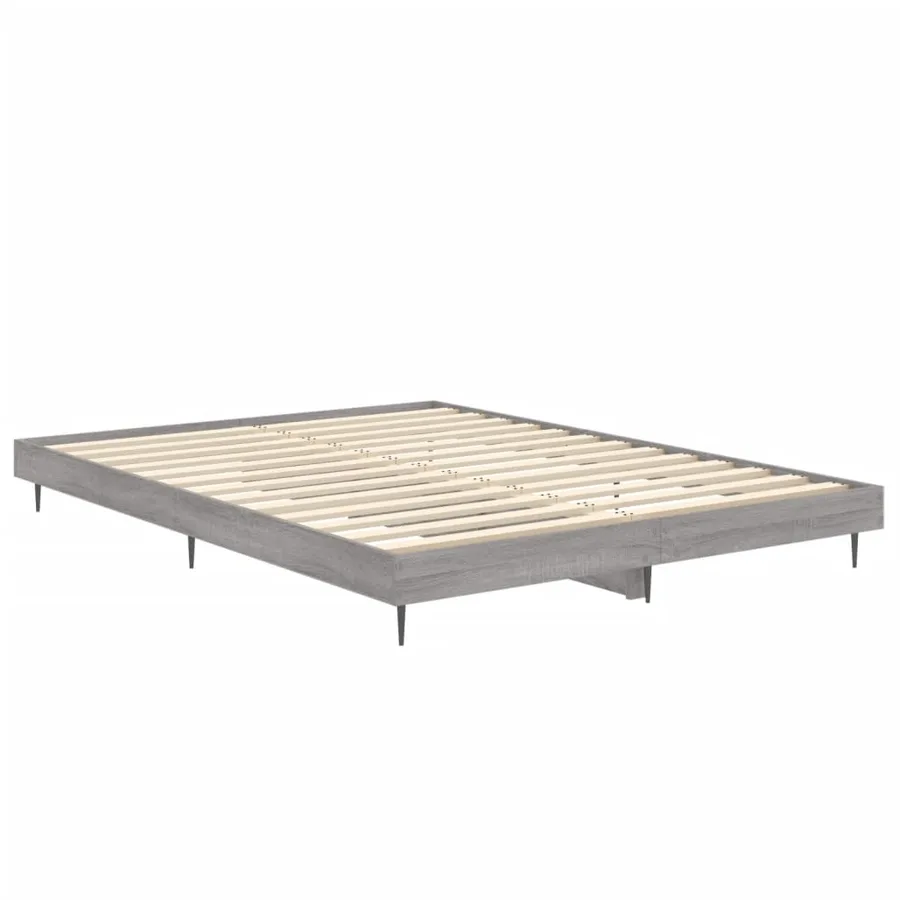 Cadre de lit sans matelas sonoma gris 140x190 cm - 5