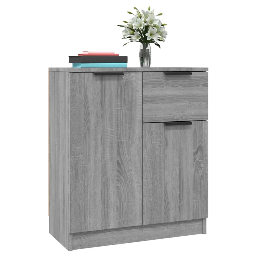 Buffets 2 pcs Sonoma gris 60x30x70 cm Bois d'ingénierie - 5