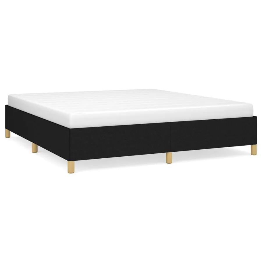 Cadre de lit sans matelas noir 180x200 cm tissu - 2