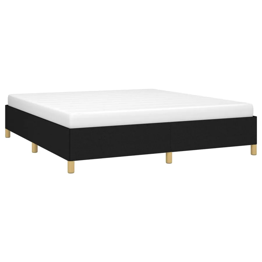 Cadre de lit sans matelas noir 180x200 cm tissu - 3