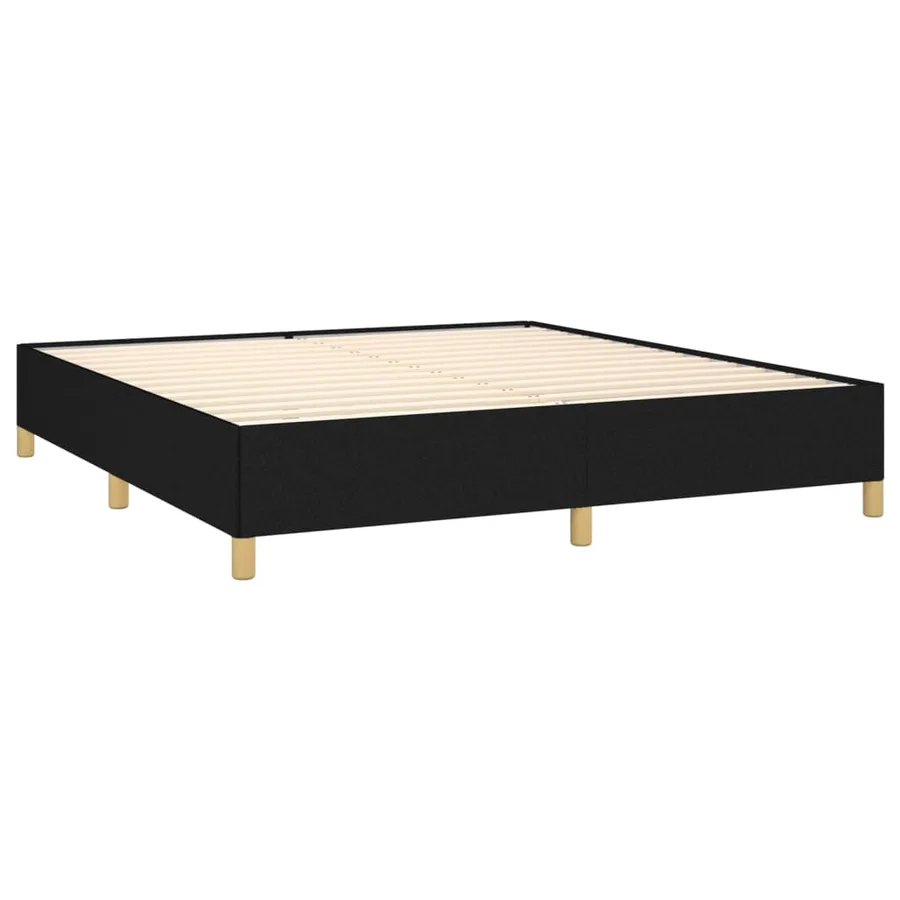 Cadre de lit sans matelas noir 180x200 cm tissu - 4