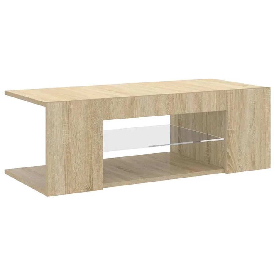 Meuble TV avec lumières LED chêne sonoma 90x39x30 cm - 2