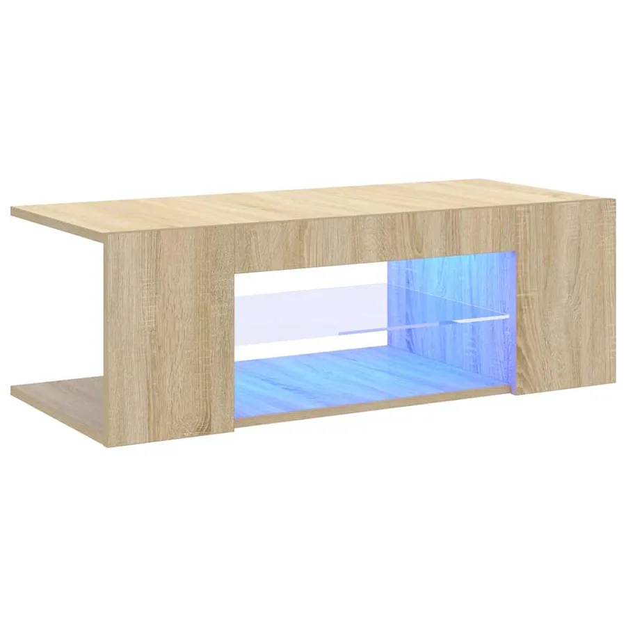 Meuble TV avec lumières LED chêne sonoma 90x39x30 cm - 5