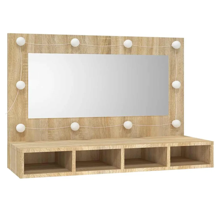 Armoire à miroir avec LED Chêne sonoma 90x31,5x62 cm - 3