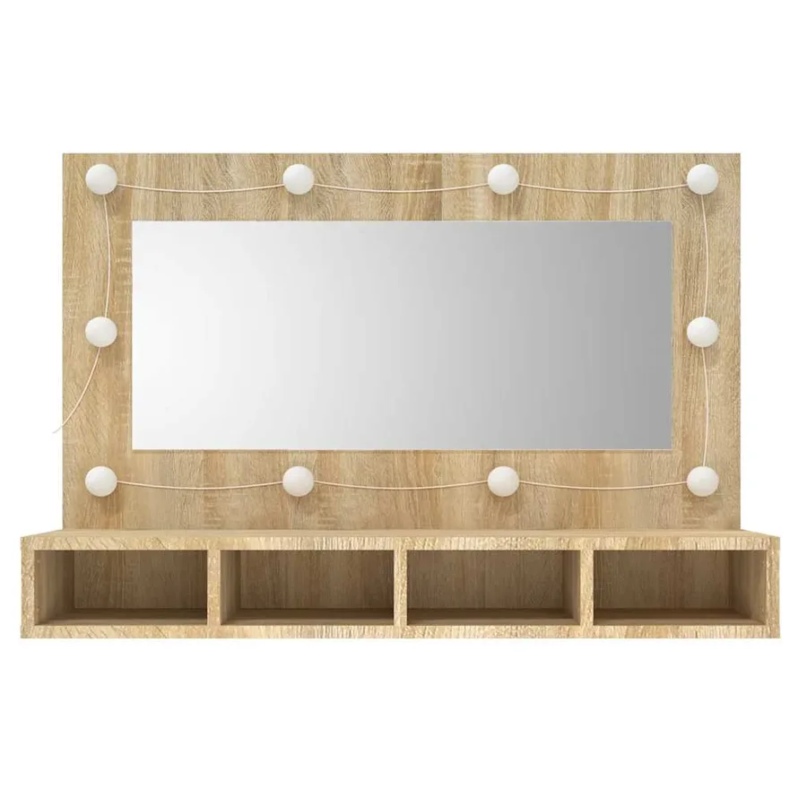 Armoire à miroir avec LED Chêne sonoma 90x31,5x62 cm - 4