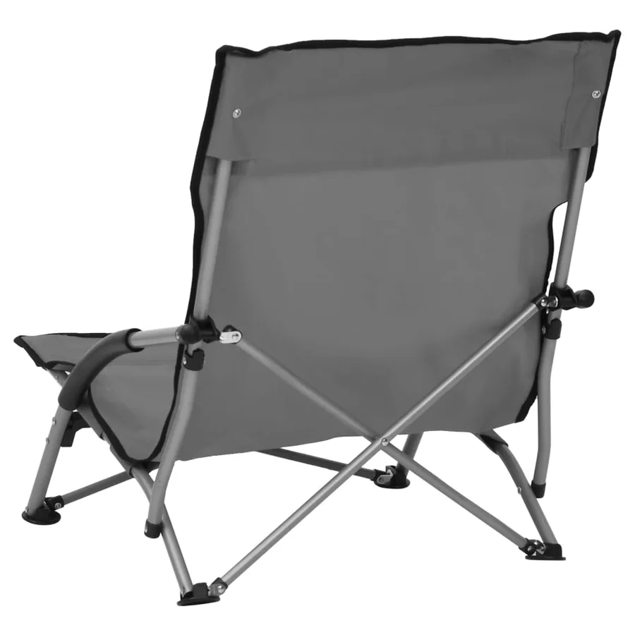 Chaises de plage pliables lot de 2 Gris Tissu - 5
