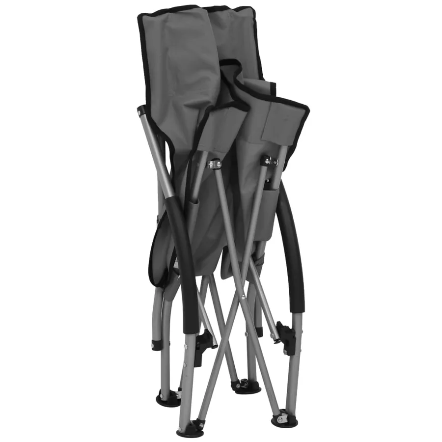 Chaises de plage pliables lot de 2 Gris Tissu - 6