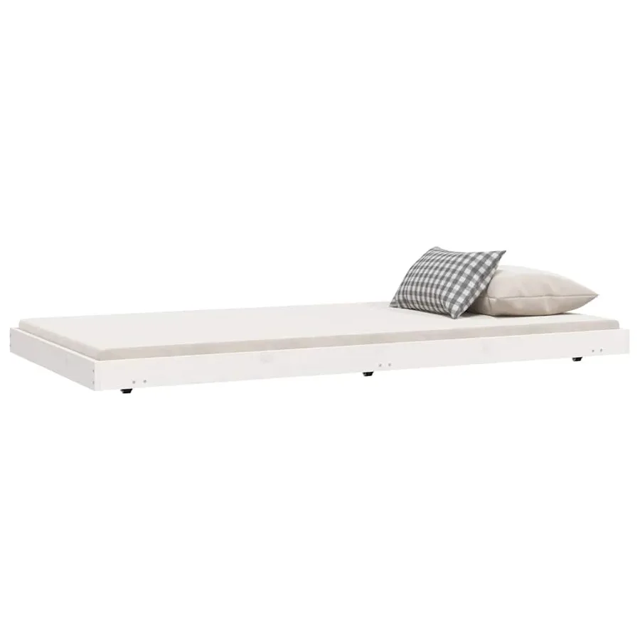 Cadre de lit sans matelas blanc 100x200 cm bois de pin massif - 3