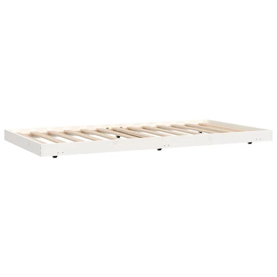 Cadre de lit sans matelas blanc 100x200 cm bois de pin massif - 4